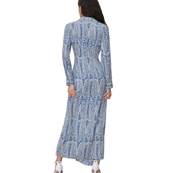 CIDER Chiffon Collar Floral Maxi Dress Sz 6 - Picture 3 of 9